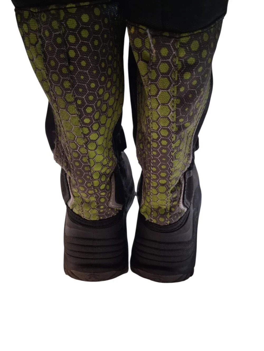 Kamik Kids Waterproof Snow Boots Black Neon Green Toggle Strap Youth Size 1